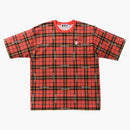 Bape Logo Check Relaxed Fit One Point Tea Red