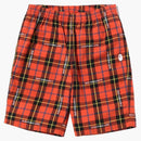 Bape Logo Check Shorts Red