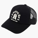 Bape Logo Cotton Panel Mesh Cap Black