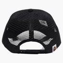 Bape Logo Cotton Panel Mesh Cap Black