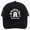 Bape Logo Cotton Panel Mesh Cap Black