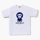 Bape Logo Monogram Baby Milo Tee White Navy