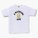 Bape Logo Monogram College Tee White Beige