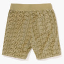 Bape Logo Monogram Velour Shorts Beige