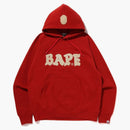 Bape Logo Relaxed Fit Pullover Hoodie (FW22) Red