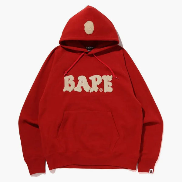 BAPE LOGO Relaxed Fit Pullover Hoodie (FW22) Red