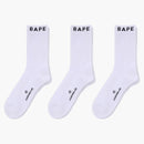 Bape Logo Socks (set Of 3) White