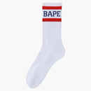 Bape Logo Socks White/Red