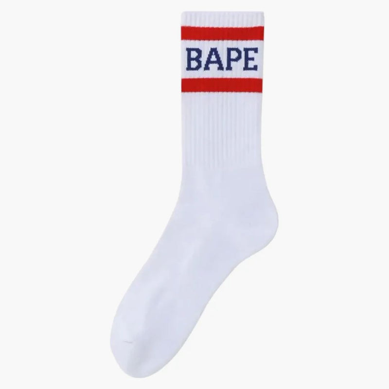 Logo Bape Logo ponožky bílé/červené