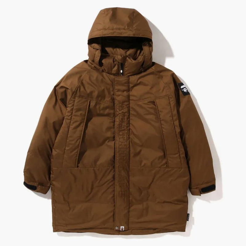 Bape Long Relaxed Fit Down Jacket Beige