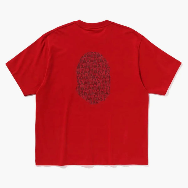 Bape Lux Sport Pattern Ape Head Relaxed Fit Tee Red