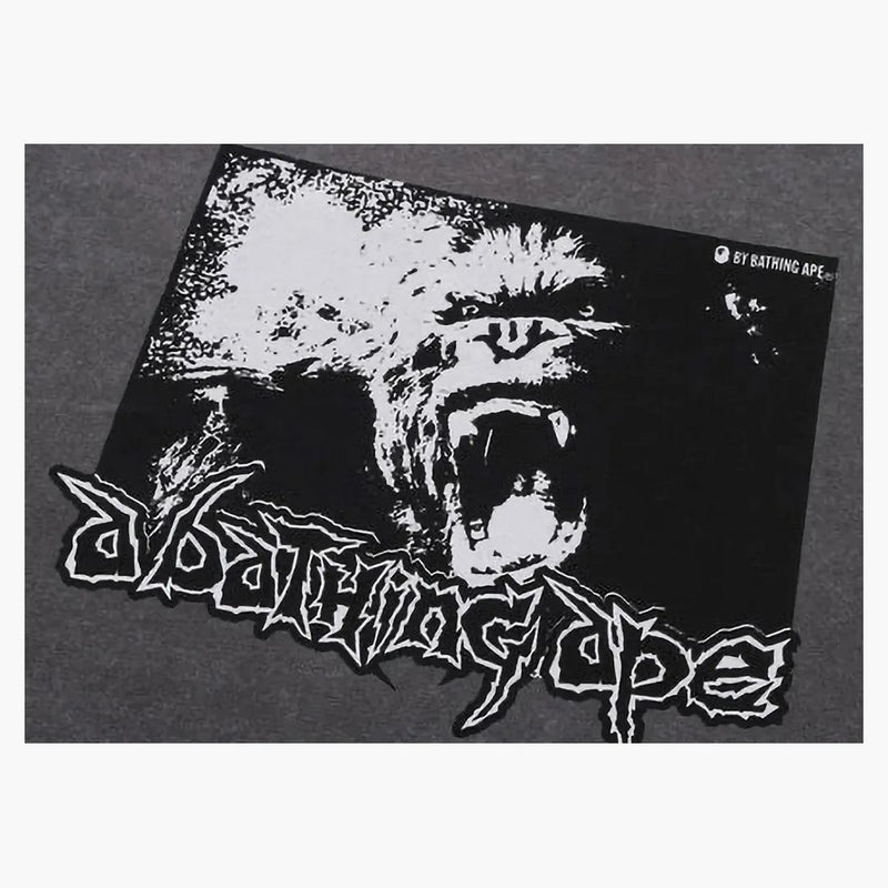 Bape Mad Mad Ape Graphy Acid Wash uvolněná fit čaj černá