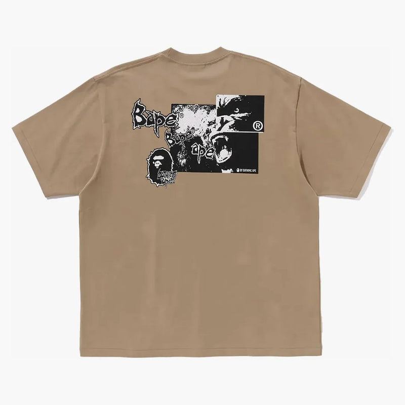 Grafické logo Bape Mad Ape Relaxed Fit Tea Beige