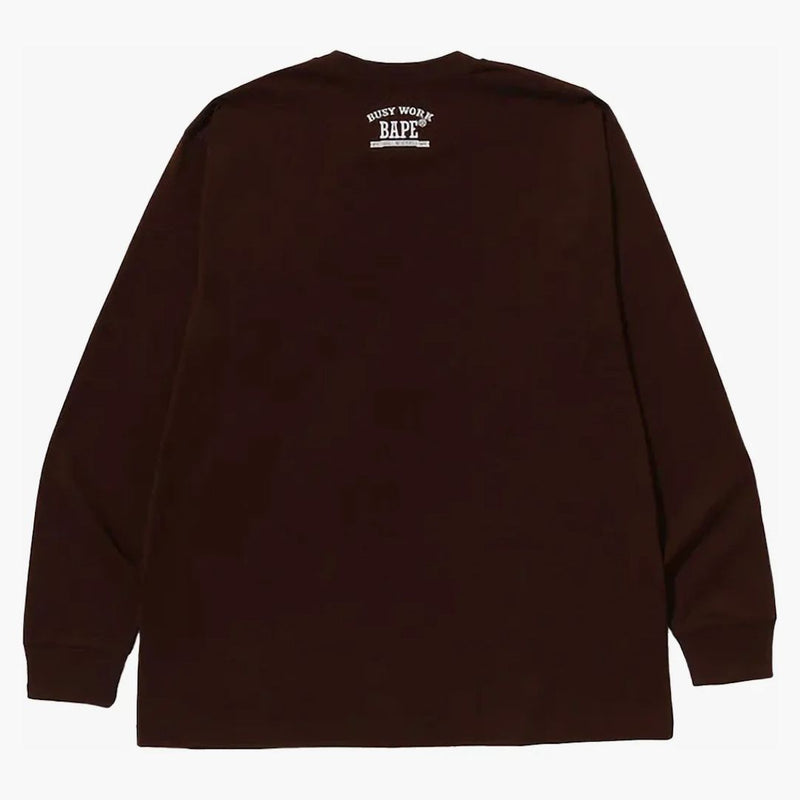 Bape Mad Face College Long Sleeve Tee Brown