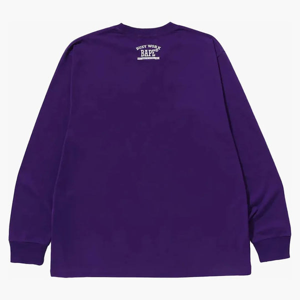 Bape Mad Face College s dlouhým rukávem čaj fialový