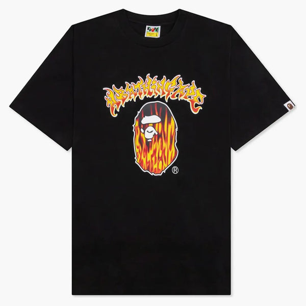 Bape Mad Flame Ape Head Relaxed Fit Tee Black