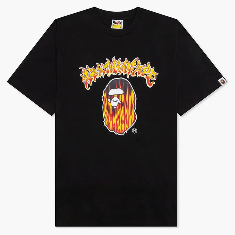 Bape Mad Flame Ape Head Relaxed Fit Tee Black