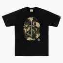 Bape Map Camo Ape Head Shark Tee Black/green
