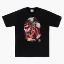 Bape Map Camo Ape Head Shark Tee Black/red