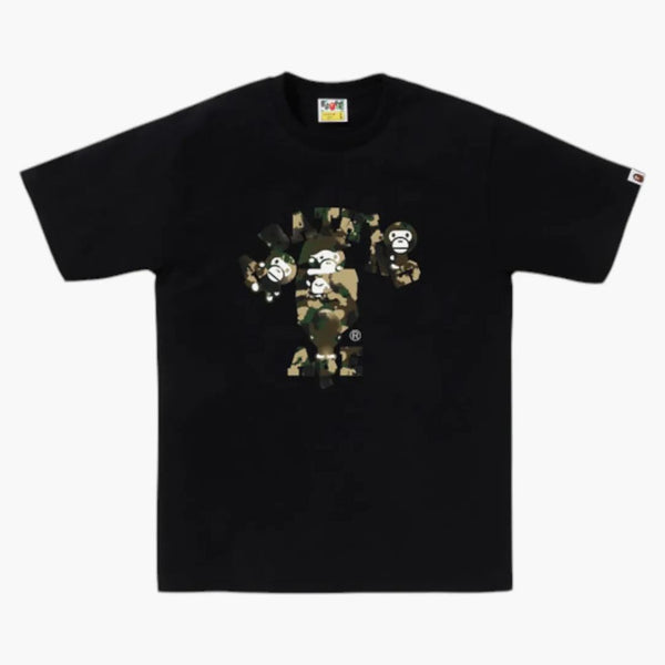 Bape Map Camo College Milo Tee Black/green