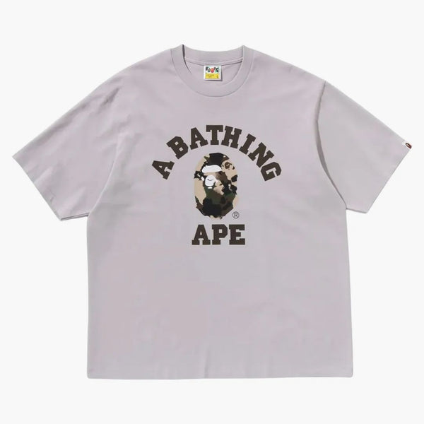 Bape mapa camo college uvolněná fit tee šedá