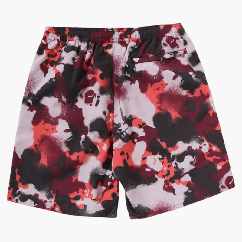 Bape mapa camo pravidelné fit plážové šortky červené