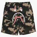 Bape Map Camo Regular Fit Shark Sweat Shorts Green
