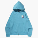 Bape Marble Camo Liquid College Full Zip Hoodie Sax