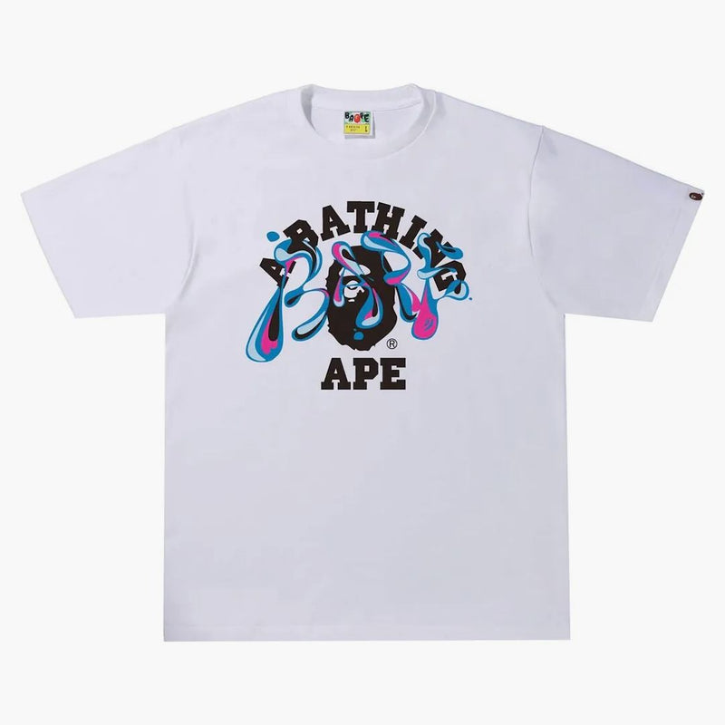 Bape Marble Camo Liquid College Tee White