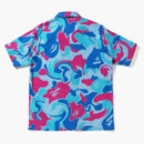 Bape Marble Camo Open Collar S/S Shirt Blue