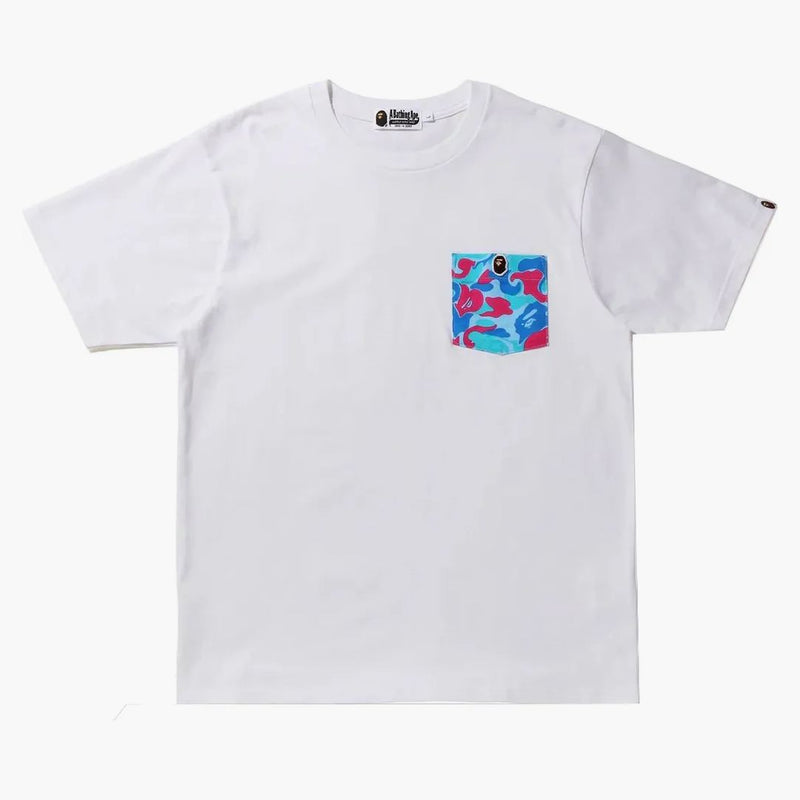 Bape marmo camo tascabile tee bianco