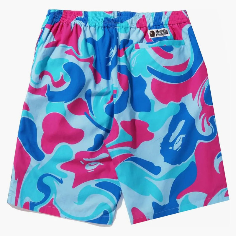 Bape Marble Camo Shorts Blue