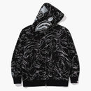 Bape Marbling Camo Shark Relaxed Fit Full Zip Hoodie Black