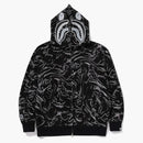 Bape Marbling Camo Shark Relaxed Fit Full Zip Hoodie Black