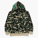 Bape Marbling Camo Shark Relaxed Fit Full Zip Hoodie Green