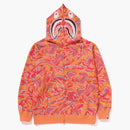 Bape Marbling Camo Shark Relaxed Fit Full Zip Hoodie Orange