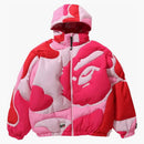 Bape Mega Abc Camo Detail Hoodie Buffer Down Jacket Pink