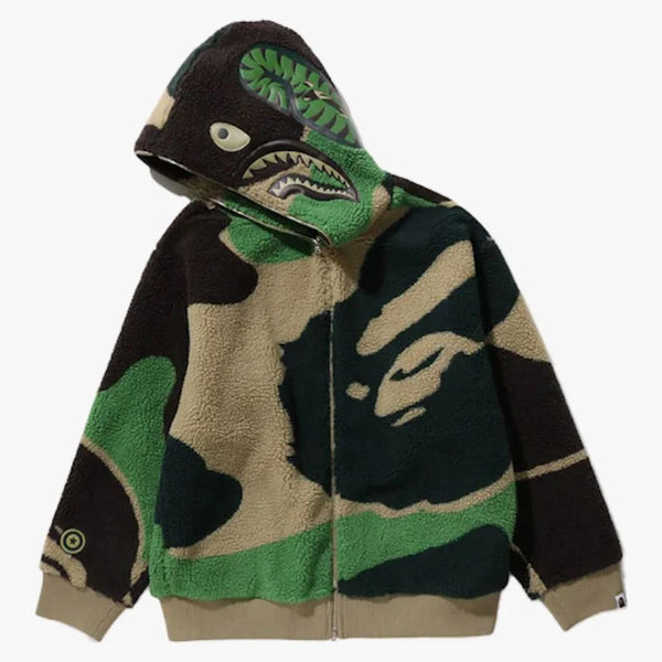 Bape mega ABC camo Shark Boa Hoodie Bunda Green