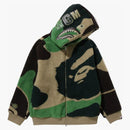 Bape Mega Abc Camo Shark Boa Hoodie Jacket Green