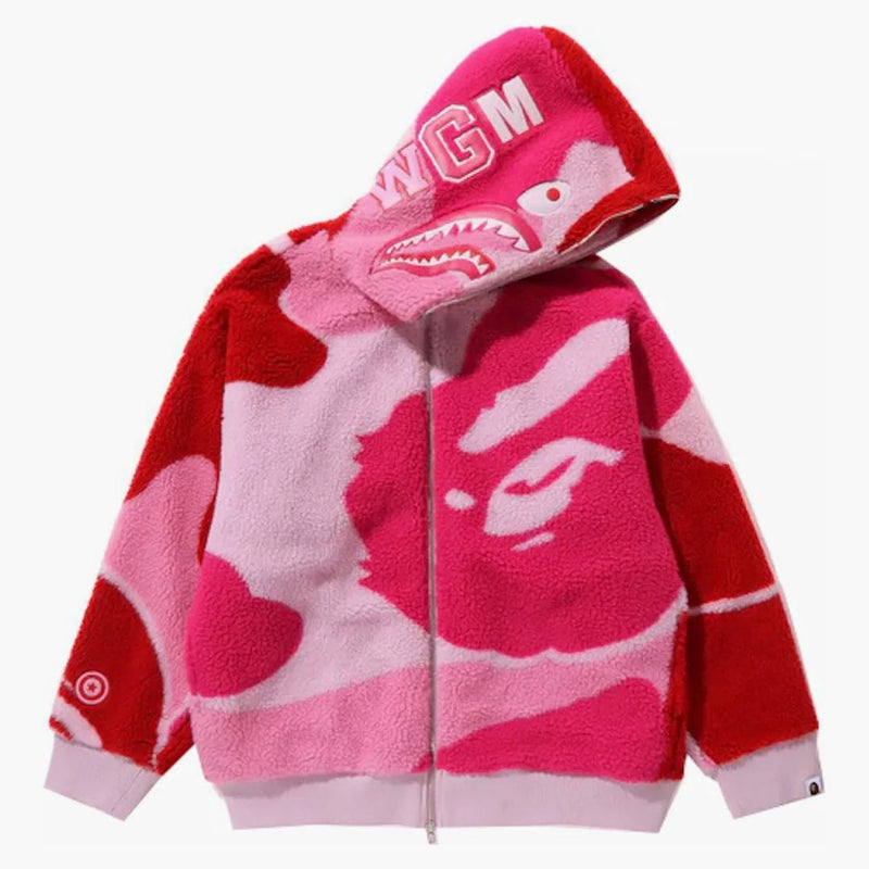 BAPE MEGA ABC CAMO SHARK BOA Hoodie Bunda Pink