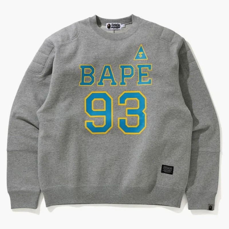 Bape vojenské polstrované uvolněné fit Crewneck Grey