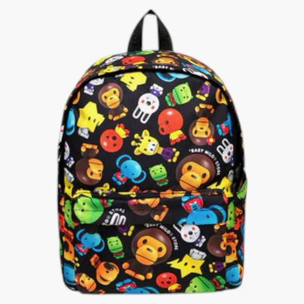 Bape Milo 3d All Print Pattern Medium Backpack Black