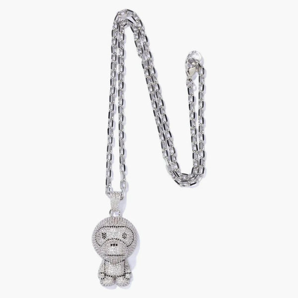 Bape Milo Crystal Stone Necklace (fw22) Silver