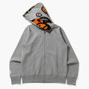 Bape Milo Shark Full Zip Hoodie Grey