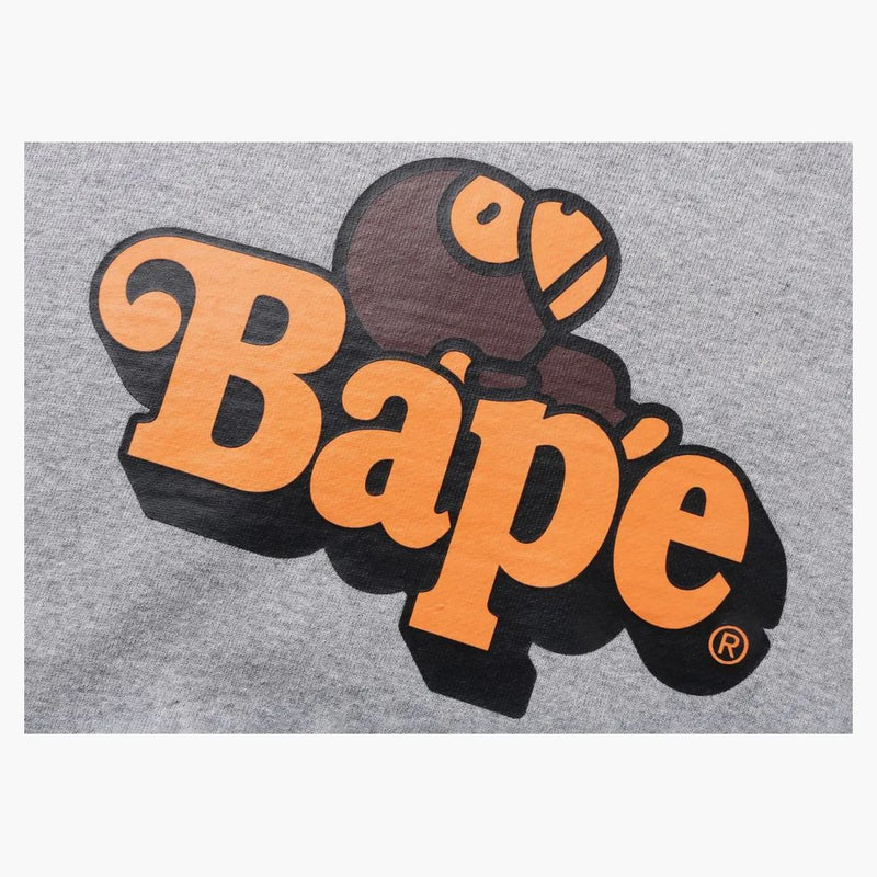 Bape Milo on Bape Relaxed Fit Pullover Hoodie Gray