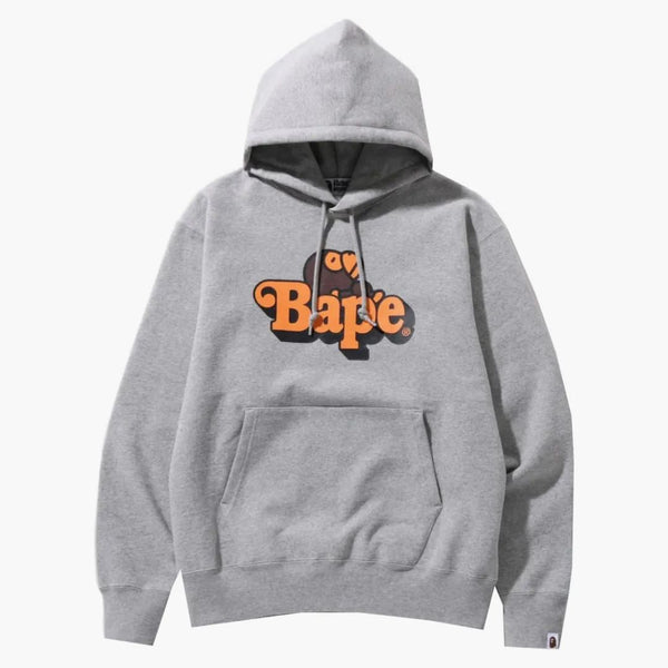 Bape Milo on Bape Relaxed Fit Pullover Hoodie Gray