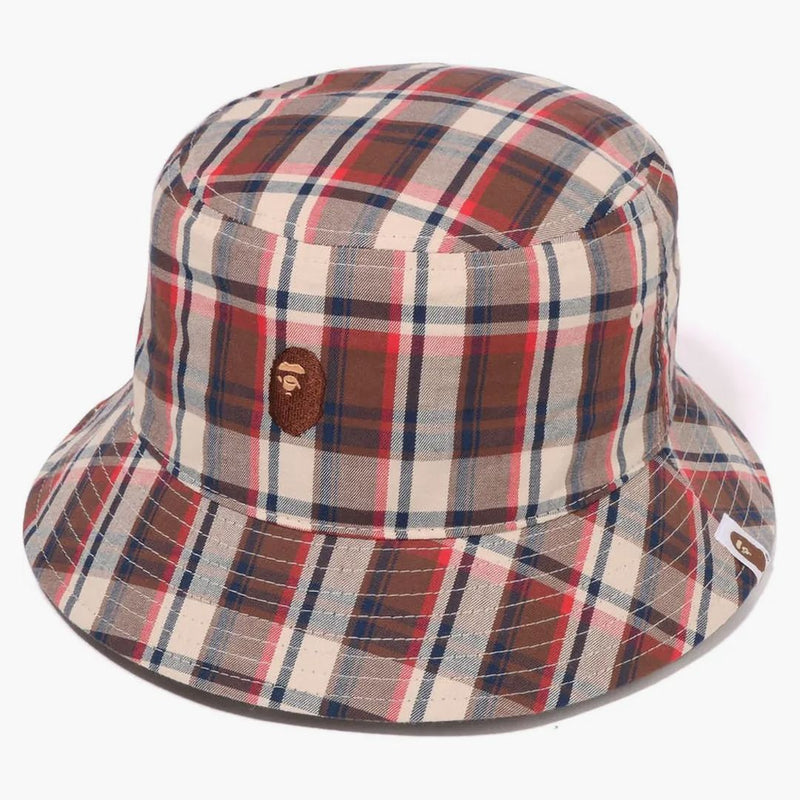 Bape Mini Bape Check Bucket Has Red
