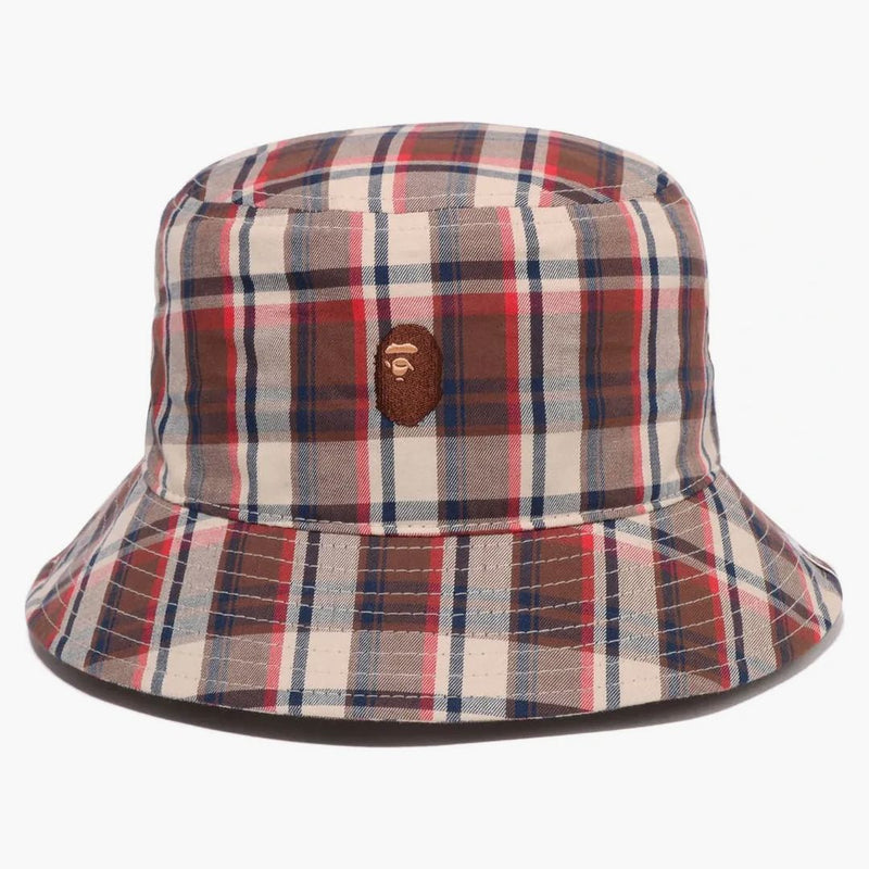 Bape Mini Bape Check Bucket Has Red