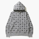 Bape Monogram Full Zip Hoodie Gray