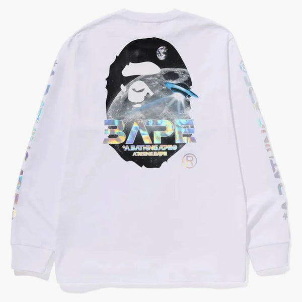 Bape Moon Photo L/S Tea White